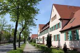 Foto mit Blick entlang der Straße der Freundschaft Lauta